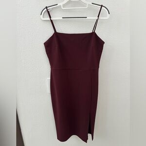 Express Burgundy Sheath Cocktail Dress Spaghetti Strap